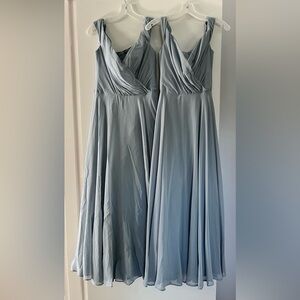 (2) David’s Bridal Light Blue/Grey Gowns